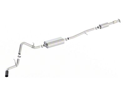 Borla S-Type Single Exhaust System with Black Chrome Tip; Side Exit (19-24 2.7L Silverado 1500)