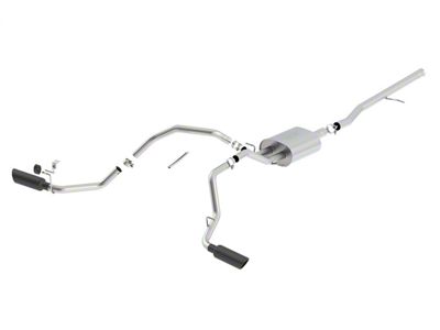 Borla Touring Dual Exhaust System with Black Chrome Tips; Side Exit (14-18 5.3L Silverado 1500)