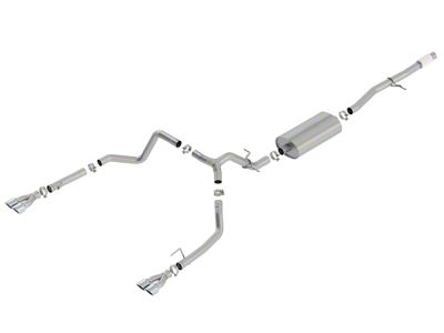 Borla Touring Dual Exhaust System with Chrome Tips; Rear Exit (19-24 5.3L Silverado 1500 w/ Factory Dual Exhaust)