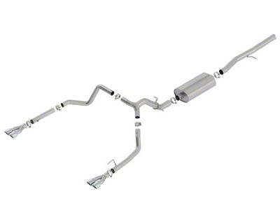 Borla Touring Dual Exhaust System with Quad Chrome Tips; Rear Exit (19-23 6.2L Silverado 1500 w/ Factory Dual Exhaust, Excluding ZR2)