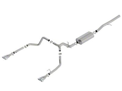 Borla Touring Dual Exhaust System with Quad Chrome Tips; Rear Exit (19-24 6.2L Silverado 1500 w/ Factory Dual Exhaust, Excluding ZR2)