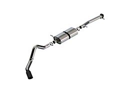 Borla S-Type Single Exhaust System with Black Chrome Tip; Side Exit (20-24 6.6L Gas Silverado 3500 HD SRW)