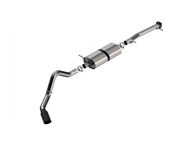 Borla S-Type Single Exhaust System with Black Chrome Tip; Side Exit (20-25 6.6L Gas Silverado 3500 HD SRW)