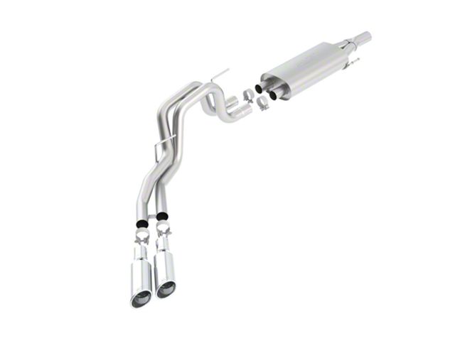 Borla S-Type Dual Exhaust System with Polished Tips; Same Side Exit (2010 5.4L F-150 Raptor)
