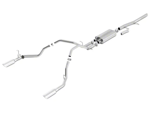 Borla S-Type Dual Exhaust System with Polished Tips; Rear Exit (09-13 4.8L Sierra 1500)