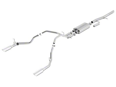 Borla S-Type Dual Exhaust System with Polished Tips; Rear Exit (2009 6.0L Sierra 1500, Excluding Hybrid)