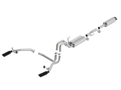 Borla S-Type Dual Exhaust System with Black Chrome Tips; Rear Exit (11-14 5.0L F-150)