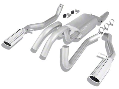 Borla Touring Dual Exhaust System with Polished Tips; Rear Exit (09-10 4.6L F-150)
