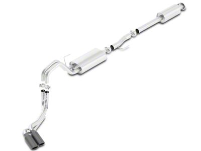 Borla S-Type Dual Exhaust System with Black Chrome Tips; Same Side Exit (15-20 2.7L EcoBoost F-150)