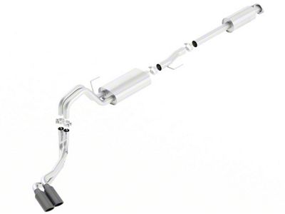 Borla S-Type Dual Exhaust System with Black Chrome Tips; Same Side Exit (15-20 3.5L EcoBoost F-150, Excluding Raptor & 19-20 F-150 Limited)
