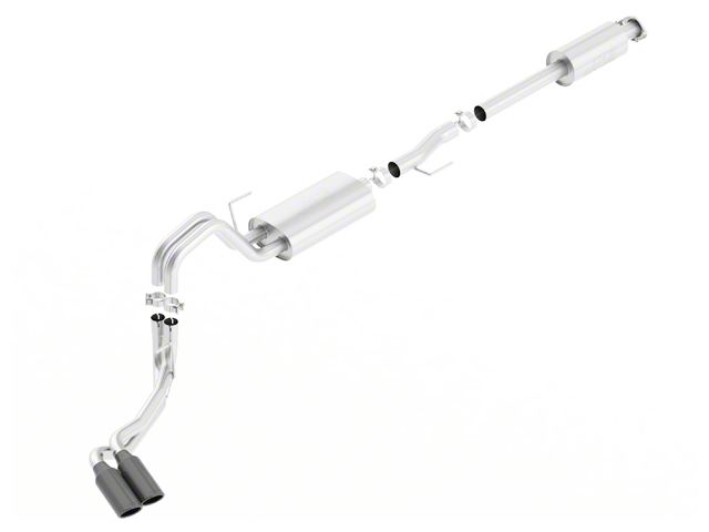 Borla S-Type Dual Exhaust System with Black Chrome Tips; Same Side Exit (15-20 5.0L F-150)