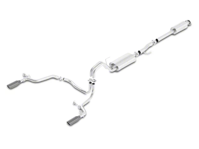 Borla S-Type Dual Exhaust System with Black Chrome Tips; Rear Exit (15-20 2.7L EcoBoost F-150)