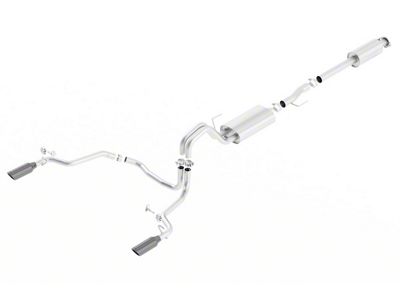 Borla S-Type Dual Exhaust System with Black Chrome Tips; Rear Exit (15-20 5.0L F-150)