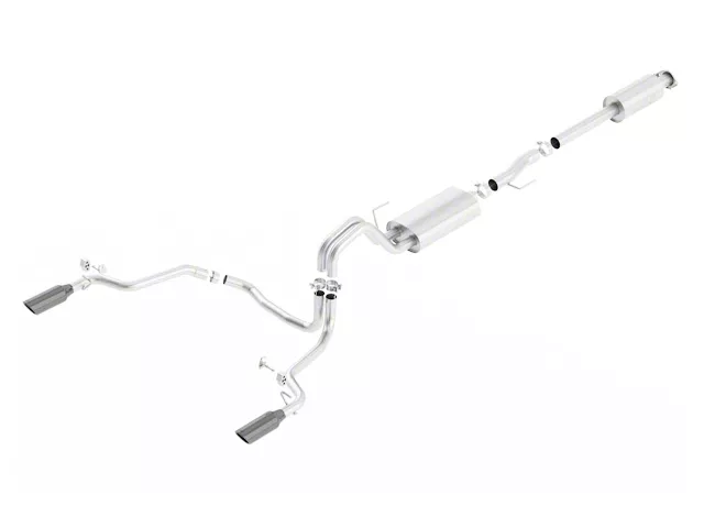 Borla S-Type Dual Exhaust System with Black Chrome Tips; Rear Exit (15-20 5.0L F-150)
