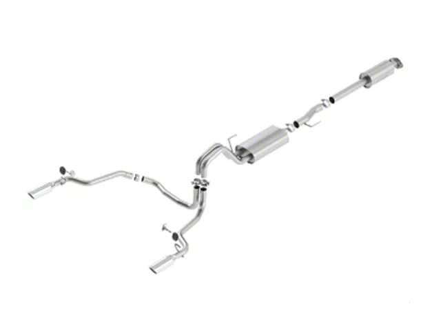 Borla S-Type Dual Exhaust System with Polished Tips; Rear Exit (15-20 5.0L F-150)