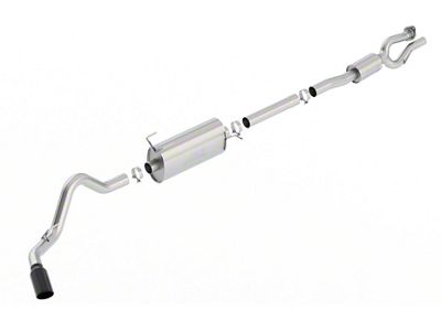 Borla S-Type Single Exhaust System with Black Chrome Tip; Side Exit (17-22 6.2L F-250 Super Duty)