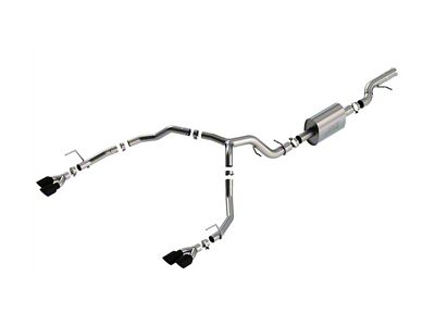Borla S-Type Dual Exhaust System with Black Chrome Tips; Rear Exit (21-25 6.2L Tahoe)