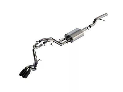 Borla Touring Dual Exhaust System with Black Chrome Tips; Rear Exit (21-24 5.3L Tahoe)