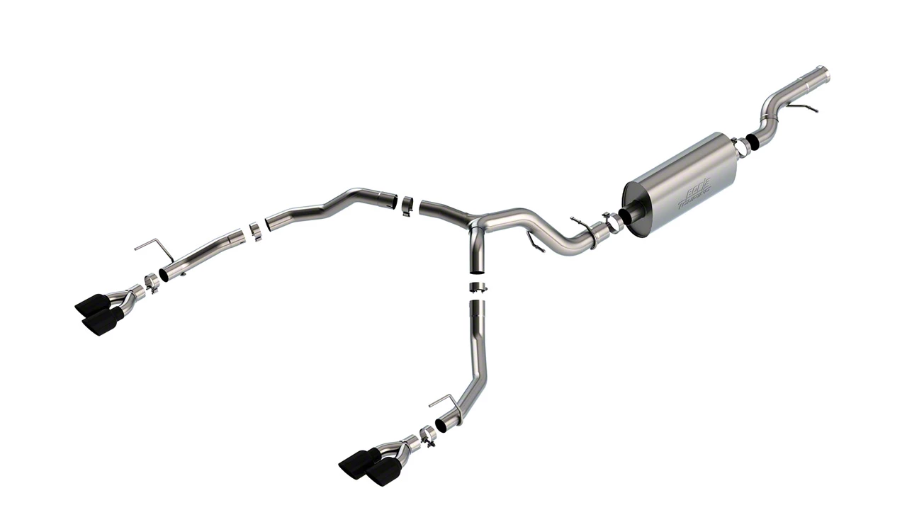 Borla Tahoe Touring Dual Exhaust System with Black Chrome Tips; Rear Exit 140858BC (2124 6.2L