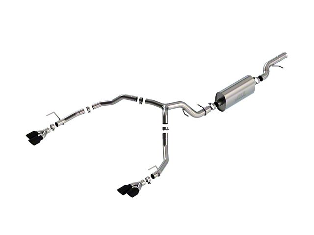 Borla Touring Dual Exhaust System with Black Chrome Tips; Rear Exit (21-24 6.2L Tahoe)