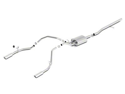 Borla Touring Dual Exhaust System with Polished Tips; Rear Exit (14-18 5.3L Sierra 1500)