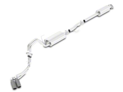 Borla Touring Dual Exhaust System with Black Chrome Tips; Same Side Exit (15-20 2.7L EcoBoost F-150)