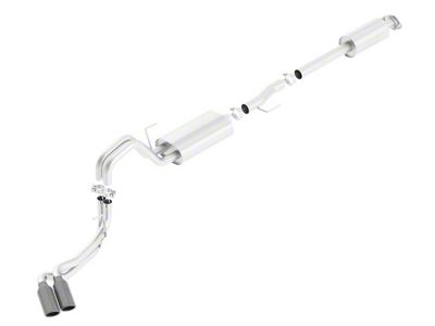 Borla Touring Dual Exhaust System with Black Chrome Tips; Same Side Exit (15-20 3.5L EcoBoost F-150, Excluding Raptor & 19-20 F-150 Limited)