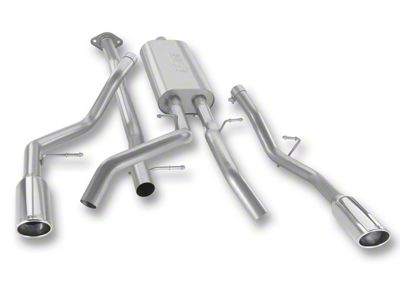 Borla Touring Dual Exhaust System with Polished Tips; Rear Exit (07-13 5.3L Sierra 1500)