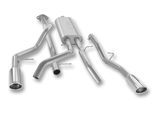 Borla Touring Dual Exhaust System with Polished Tips; Rear Exit (07-13 5.3L Sierra 1500)