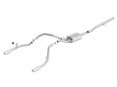 Borla Touring Dual Exhaust System with Polished Tips; Rear Exit (14-18 5.3L Silverado 1500)