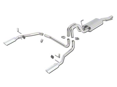 Borla Touring Dual Exhaust System with Polished Tips; Rear Exit (04-08 5.4L F-150)