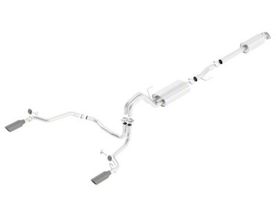 Borla Touring Dual Exhaust System with Black Chrome Tips; Rear Exit (15-20 5.0L F-150)