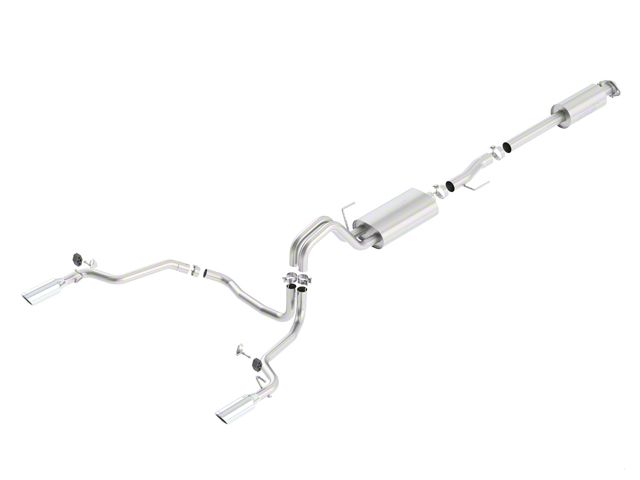 Borla Touring Dual Exhaust System with Polished Tips; Rear Exit (15-20 5.0L F-150)