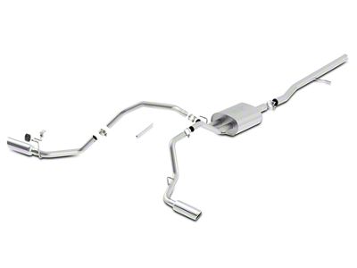 Borla Touring Dual Exhaust System with Chrome Tips; Side Exit (14-18 5.3L Sierra 1500)