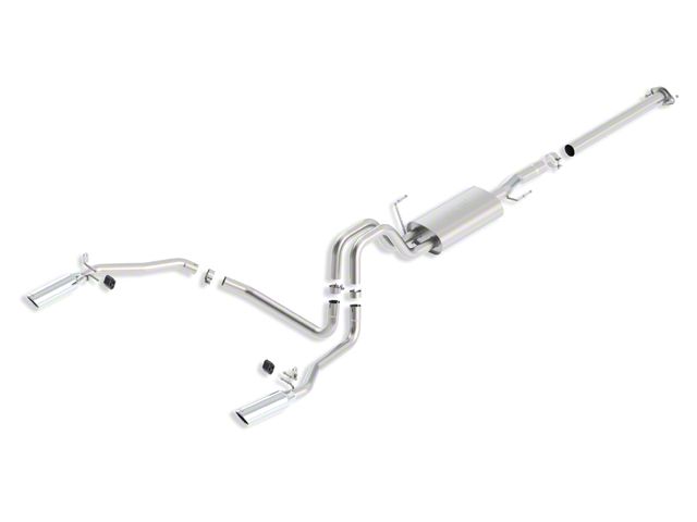 Borla Touring Dual Exhaust System with Polished Tips; Rear Exit (11-14 3.5L EcoBoost F-150)
