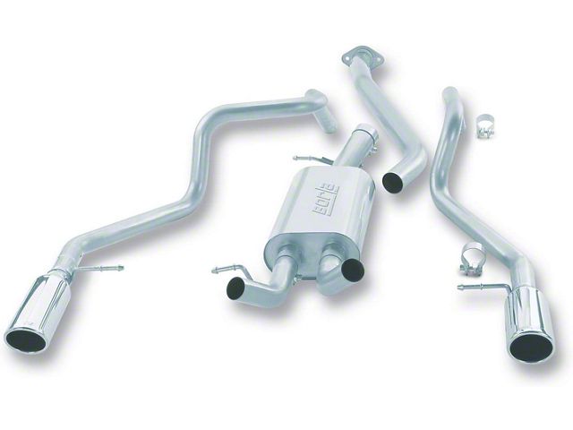 Borla Touring Dual Exhaust System with Polished Tips; Rear Exit (99-06 4.8L Silverado 1500)