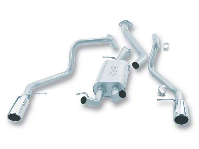 Borla Touring Dual Exhaust System with Polished Tips; Rear Exit (99-06 5.3L Silverado 1500)
