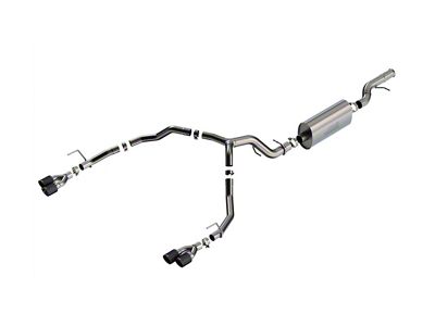 Borla Touring Dual Exhaust System with Carbon Fiber Tips; Rear Exit (21-24 6.2L Yukon)
