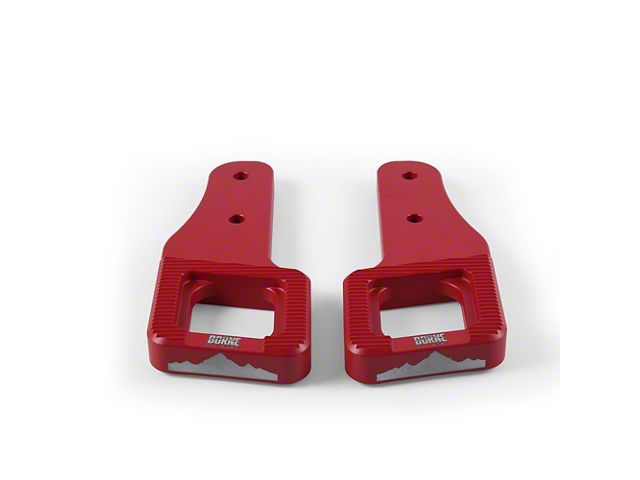 Borne Off-Road Billet Tow Hooks; Micro-Wrinkle Red (09-24 F-150)