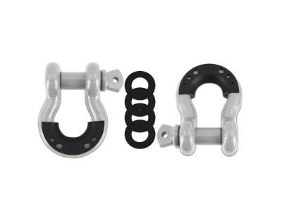 Borne Off-Road 3/4-Inch D-Ring Shackle Set; Grey