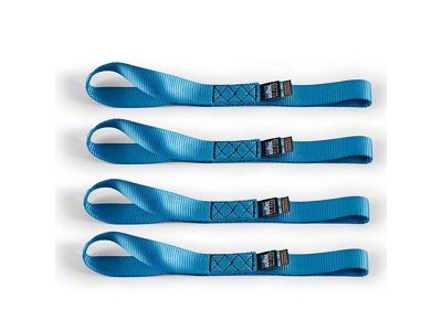 Borne Off-Road Soft Loop Tie-Down Straps; 4-Pack; Blue