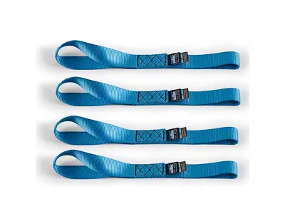 Borne Off-Road Soft Loop Tie-Down Straps; 4-Pack; Black