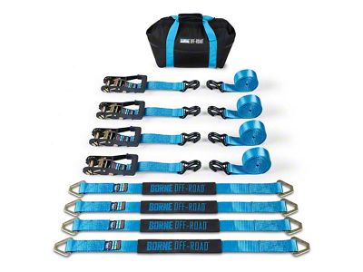 Borne Off-Road Vehicle Ratchet Tie-Down Kit; Black
