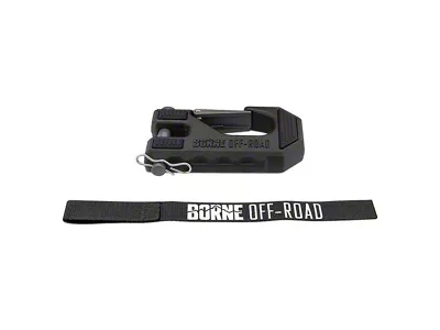 Borne Off-Road Winch Hook with Hand Tether; Black