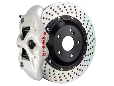 Brembo GT Series 4-Piston Rear Big Brake Kit with 15-Inch 2-Piece Cross Drilled Rotors; White Calipers (15-17 F-150, Excluding Raptor)