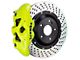 Brembo GT Series 4-Piston Rear Big Brake Kit with 15-Inch 2-Piece Cross Drilled Rotors; Fluorescent Yellow Calipers (2017 F-150 Raptor)