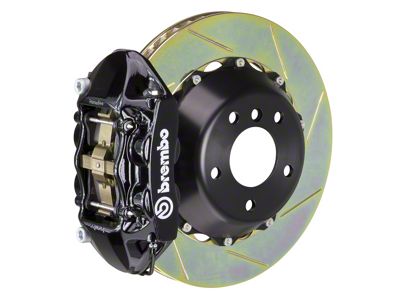 Brembo GT Series 4-Piston Rear Big Brake Kit with 15-Inch 2-Piece Type 1 Slotted Rotors; Black Calipers (15-17 F-150, Excluding Raptor)