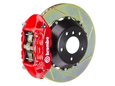 Brembo GT Series 4-Piston Rear Big Brake Kit with 15-Inch 2-Piece Type 1 Slotted Rotors; Red Calipers (15-17 F-150, Excluding Raptor)