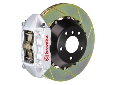 Brembo GT Series 4-Piston Rear Big Brake Kit with 15-Inch 2-Piece Type 1 Slotted Rotors; Silver Calipers (15-17 F-150, Excluding Raptor)