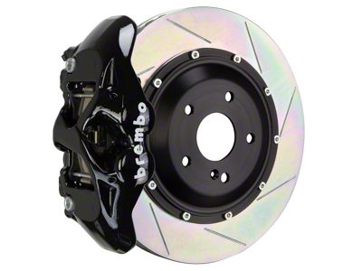 Brembo GT Series 4-Piston Rear Big Brake Kit with 15-Inch 2-Piece Type 1 Slotted Rotors; Black Calipers (15-17 F-150, Excluding Raptor)